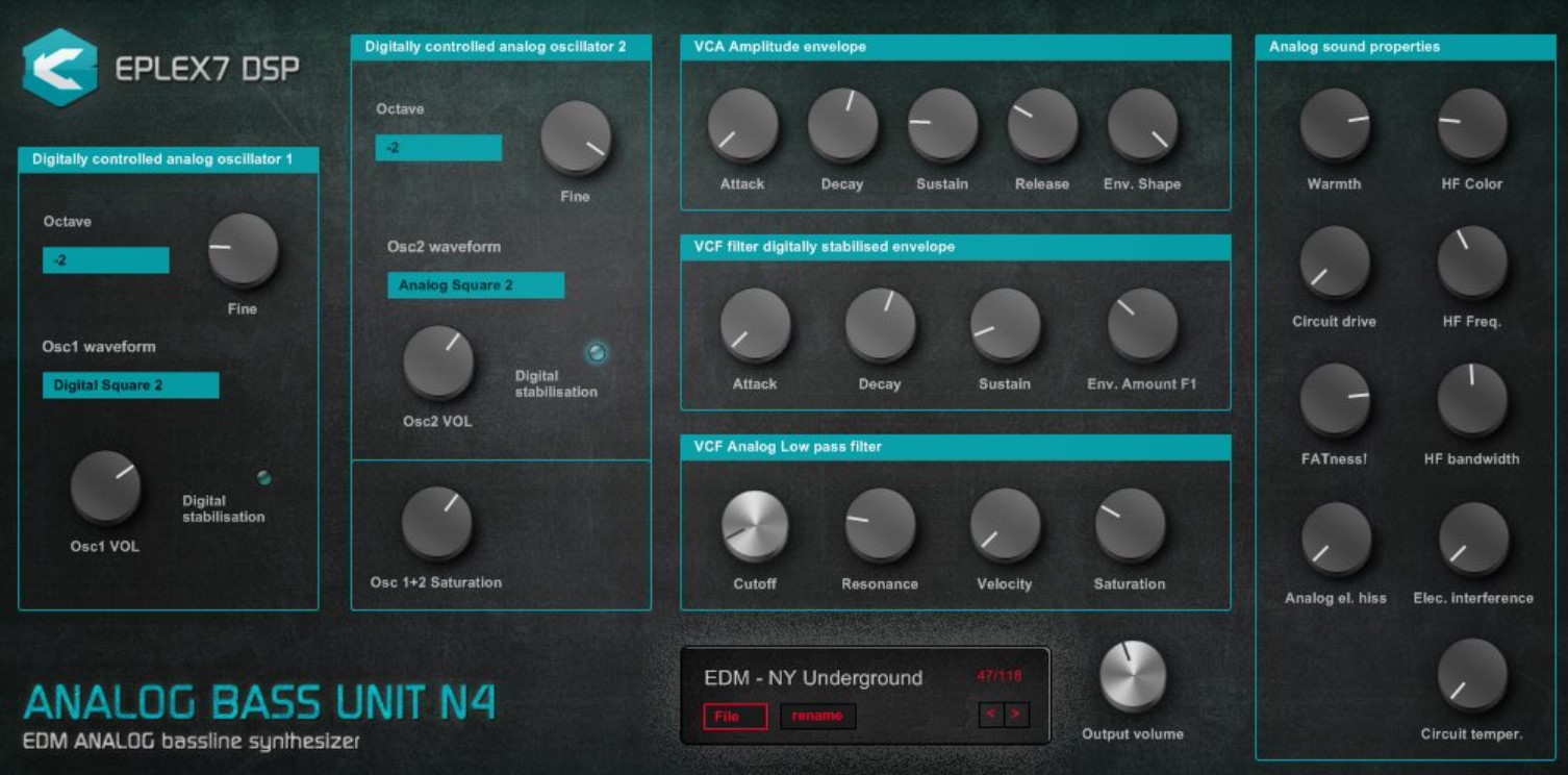 Invisible vst. A1 Analog Synth Unit VST. VST Bass Electro Synth. M DSP VST. Amplitude 5 VST.